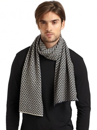 THE LOOKAbstract printContrast print on backTHE FIT9½W X 68LTHE MATERIAL40% wool/30% rayon/20% nylon/10% cashmereCARE & ORIGINDry cleanImported THE LOOKAbstract printContrast print on backTHE FIT9½W X 68LTHE MATERIAL40% wool/30% rayon/20% nylon/10% cashmereCARE & ORIGINDry cleanImported