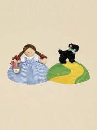 Reversible doll has two contrasting outfits in one: Dorothy in a check print cotton dress with braids and a picnic basket flips to a curly Toto on a hill and a soft yellow brick road. Toto is cohair polyester 11H X 10W X 2½D Imported Recommended for ages 2 and up Reversible doll has two contrasting outfits in one: Dorothy in a check print cotton dress with braids and a picnic basket flips to a curly Toto on a hill and a soft yellow brick road. Toto is cohair polyester 11H X 10W X 2½D Imported Recommended for ages 2 and up