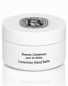 Shea butter nourishes and revitalizes the skin, while organic argan oil fortifies the nails and cuticles and apricot kernel oil softens the skin. This balm repairs dry, rough hands, leaving them soft and supple, with a pleasant matte finish.Does not contain parabens, synthetic coloring agents or sulfates. White Bakelite jar. 