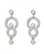 Swarovski's double circle crystal pave drop earrings do double duty: Wear them day or night for an added touch of sparkle!  Crafted in silver tone mixed metal. Approximate drop: 1-1/5 inches.