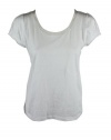 MARC by Marc Jacobs Womens Raw Edge Ruffle Silk Neckline T Top