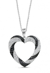 Effy Jewlery 14K Gold Black & White Diamond Heart Pendant, .94 TCW Effy Jewlery 14K Gold Black & White Diamond Heart Pendant, .94 TCW