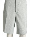 Greg Norman Check White, Green and Navy Golf Shorts