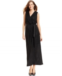 NY Collection's dress features a subtle metallic detail and a gorgeous silhouette for evening. NY Collection's dress features a subtle metallic detail and a gorgeous silhouette for evening.