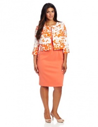 AGB Women's Plus Size Basic Sheath With Crop Jacket AGB Women's Plus Size Basic Sheath With Crop Jacket