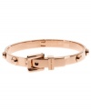 Buckle up for fast fashion. This rosy design by Michael Kors features an adjustable design crafted from rose gold tone stainless steel. Approximate diameter: 2-1/2 inches.