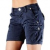 True Religion Brand Jeans Women's Jenna Cargo Shorts Navy