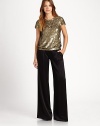 EXCLUSIVELY AT SAKS. Dazzle in this slouchy blouson style crafted from glittering sequined silk.RoundneckShort sleevesCenter back zipperAbout 20 from shoulder to hemSilkDry cleanImportedModel shown is 5'11 (180cm) wearing US size Small.