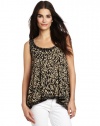 Kenneth Cole Women's Safari Print Tank with Handkerchief Hem