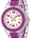 Juicy Couture Women's 1900868 Rich Girl Clear Plastic Bracelet With Purple Silicone Inlay Watch