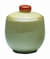 Denby Fire 10-Ounce Covered Sugar Bowl, Cream/Sage/Yellow