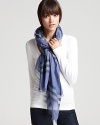 In a blue Burberry check, this oblong scarf offers lightweight luxe with its sheer, gauzy fabrication.