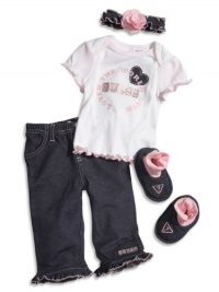 GUESS Kids Girls Newborn Girls Tee and Pant Set (0-9m), WHITE (0/3M) GUESS Kids Girls Newborn Girls Tee and Pant Set (0-9m), WHITE (0/3M)
