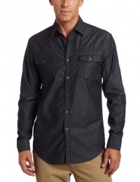 Perry Ellis Men's Long Sleeve Classic Fit Denim with Detail Perry Ellis Men's Long Sleeve Classic Fit Denim with Detail