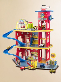 This deluxe wooden set is loaded with fun, interactive features to keep kids entertained for hours. They'll love driving cars and trucks up the winding ramp as they visit the drive-thru, the service station, even a car wash with moving scrubbers! This deluxe wooden set is loaded with fun, interactive features to keep kids entertained for hours. They'll love driving cars and trucks up the winding ramp as they visit the drive-thru, the service station, even a car wash with moving scrubbers!