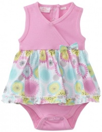 Kids Headquarters Baby-girls Newborn Take Me Home Sleeveless Romper with Print Skirt, Lilac, 6-9 Months