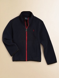 Soft winter fleece and featherweight microfiber team up to create a warm, modern mockneck zip jacket that's perfect for layering or as a finishing touch.Mockneck collarLong sleevesFull-zip frontZip hand pocketsElasticized cuffs and hemPolyesterMachine washImported Soft winter fleece and featherweight microfiber team up to create a warm, modern mockneck zip jacket that's perfect for layering or as a finishing touch.Mockneck collarLong sleevesFull-zip frontZip hand pocketsElasticized cuffs and hemPolyesterMachine washImported