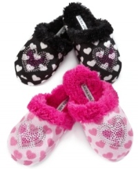 She'll love slipping her feet into these chic slippers by Laura Ashley with heart detail galore. She'll love slipping her feet into these chic slippers by Laura Ashley with heart detail galore.