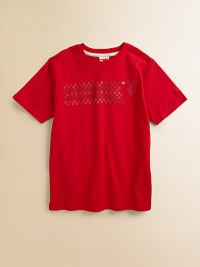 He'll be on the fast track to cool in this ultra-stylish, lightweight knit with requisite Ferrari and Puma logos.CrewneckShort sleevesPullover styleCottonMachine washImported He'll be on the fast track to cool in this ultra-stylish, lightweight knit with requisite Ferrari and Puma logos.CrewneckShort sleevesPullover styleCottonMachine washImported
