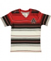 Akademiks Wrights V-Neck T-Shirt (Sizes 8 - 20) - red, 14 - 16