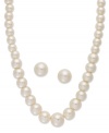 Timeless elegance in a lovely set from Charter Club. Plastic pearls stand out on a strand necklace and stud earrings. Crafted in silver tone mixed metal. Approximate length (necklace): 16 inches + 2-inch extender. Approximate diameter (earrings): 1/4 inch.