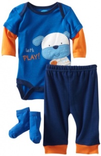 Bon Bebe Baby-boys Newborn Lets Play 3 Piece Pant Set, Blue/Orange, 3-6 Months Bon Bebe Baby-boys Newborn Lets Play 3 Piece Pant Set, Blue/Orange, 3-6 Months