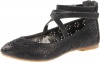 Jessica Simpson Milana 10/25 Flat (Little Kid/Big Kid),Black,1.5 M US Little Kid