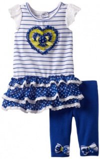 Nannette Baby-girls Infant 2 Piece Heart Printed Legging Set, Blue, 18 Months Nannette Baby-girls Infant 2 Piece Heart Printed Legging Set, Blue, 18 Months