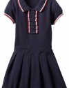 Nautica Sportswear Kids Girls 2-6X Pleated Bottom Polo Dress, New Sport Navy, 5