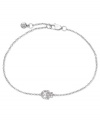 Give yourself a hand. This mini charm bracelet from CRISLU is crafted from platinum over sterling silver with a cubic zirconia (13/100 ct. t.w.) hasma pendant for a stylish touch. Approximate length: 7 inches.