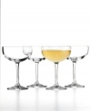 Celebrate a new job, birthday or simply Friday night with all-occasion cocktail and champagne saucers from The Cellar. Featuring a retro silhouette and elegantly tapered stems in clear glass.