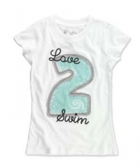 Love 2 Tee Swim White/Aqua X-Large