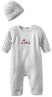 Little Me Baby-Boys Newborn Train Sweater Coverall And Hat, Gray Heather, 6 Months Little Me Baby-Boys Newborn Train Sweater Coverall And Hat, Gray Heather, 6 Months