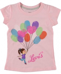 Levi's Fingerprint Balloons T-Shirt (Sizes 4 - 6X) - pink, 4