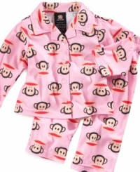 Don't monkey around with her bedtime ritual – this soft, cozy sleep shirt and pants set from Paul Frank makes bedtime sweet. Don't monkey around with her bedtime ritual – this soft, cozy sleep shirt and pants set from Paul Frank makes bedtime sweet.
