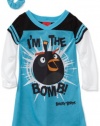 AME Sleepwear Girls 2-6X Angry Bird I'm the Bomb Nightgown, Multi, 6