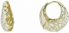 18k Gold Plated Ornate Heart Filigree Round Hoop Earrings - 1113101