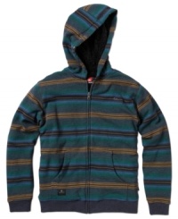 Gone fishin'. This Sherpa-lined hoodie from Quiksilver is the perfect style to kick back and chill in. Gone fishin'. This Sherpa-lined hoodie from Quiksilver is the perfect style to kick back and chill in.