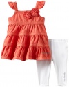 Calvin Klein Baby-girls Infant Coral Tunic with Leggings, Pink, 18 Months