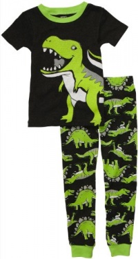 Carters Toddler 2−pc. Green T−Rex Pajama Set GREEN/BLACK 2T Carters Toddler 2−pc. Green T−Rex Pajama Set GREEN/BLACK 2T