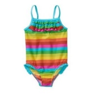 Child of Mine by Carters Girls Stripe One-Piece Swimsuit - UPF 50+ (4T) Child of Mine by Carters Girls Stripe One-Piece Swimsuit - UPF 50+ (4T)