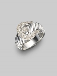A rich cable of sterling silver, topped with a sparkling diamond pavé buckle. Diamonds, tcw 0.61 Sterling silver Length, about ½ Imported A rich cable of sterling silver, topped with a sparkling diamond pavé buckle. Diamonds, tcw 0.61 Sterling silver Length, about ½ Imported
