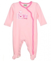 Peanuts Puppy Love Girls Newborn Footed Coverall Peanuts Puppy Love Girls Newborn Footed Coverall