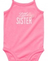 Carter's Girls NB-9 Months Little Sister Tank Onesie (3 Months, Pink)