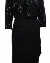 Alex Evenings Sequin Faux Wrap Dress & Bolero 8 Black [Apparel] [Apparel]