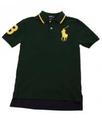 Polo Ralph Lauren Boy's Polo Collar Shirt Green Big Yellow Pony-Medium Polo Ralph Lauren Boy's Polo Collar Shirt Green Big Yellow Pony-Medium