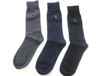 Polo Ralph Lauren Men's 3 Pack Dress Socks Blue/Gray/Black, 6-10 Polo Ralph Lauren Men's 3 Pack Dress Socks Blue/Gray/Black, 6-10