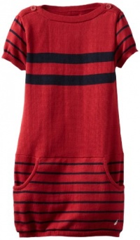 Nautica Sportswear Kids Girls 2-6X Short Sleeve Sweater Dress, Deep Red, 5 Nautica Sportswear Kids Girls 2-6X Short Sleeve Sweater Dress, Deep Red, 5