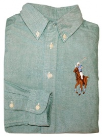 Polo Ralph Lauren Toddler Boy's Blake Big Pony Oxford (3/3T, Slate Green) Polo Ralph Lauren Toddler Boy's Blake Big Pony Oxford (3/3T, Slate Green)