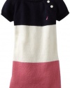 Nautica Sportswear Kids Girls 2-6X Bold Stripe Sweater Dress, New Sport Navy, 5